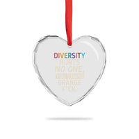 Diversity Hurts No One Heart Crystal Glass Ornament Equality and Inclusion Bold Statement - Wonder Print Shop
