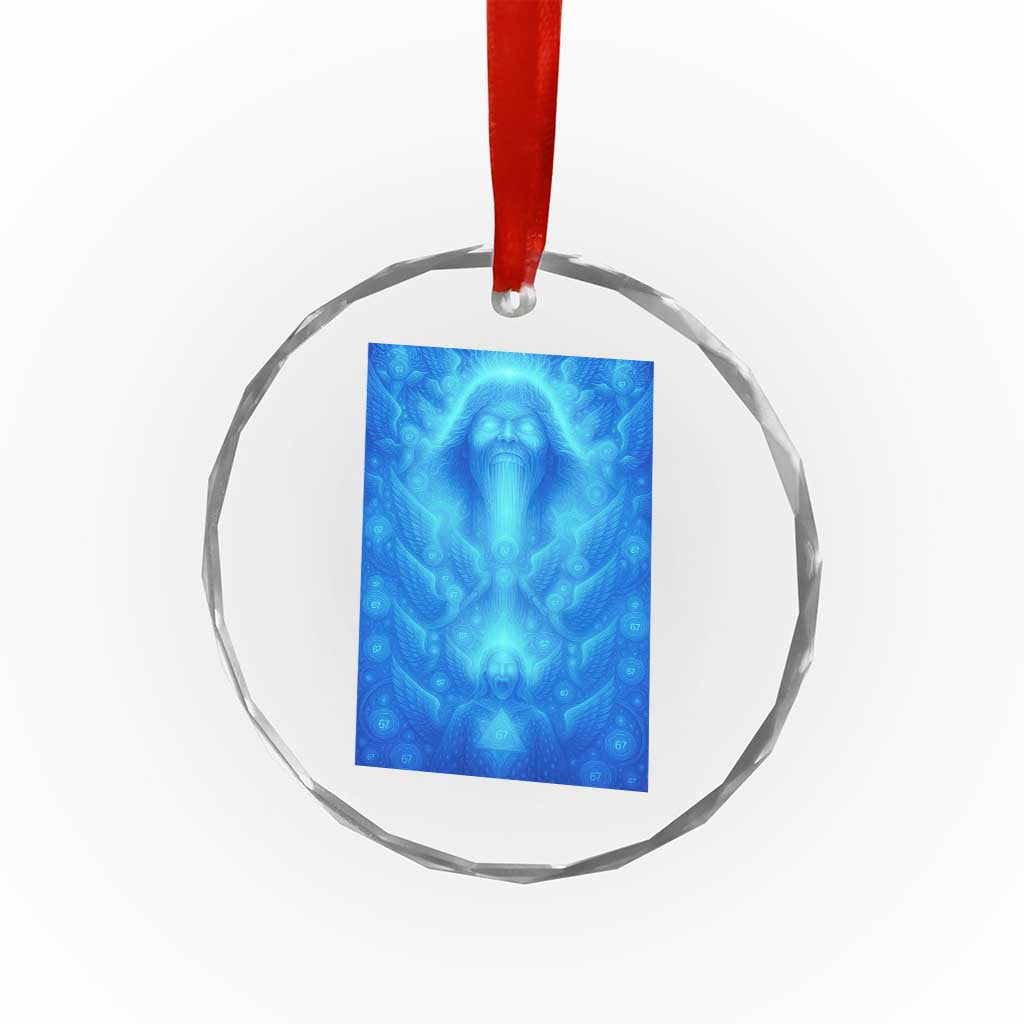 Divine 67 Meme Crystal Glass Ornament Celestial Mason 6 7 Spiritual Six Seven Angelcore TS02