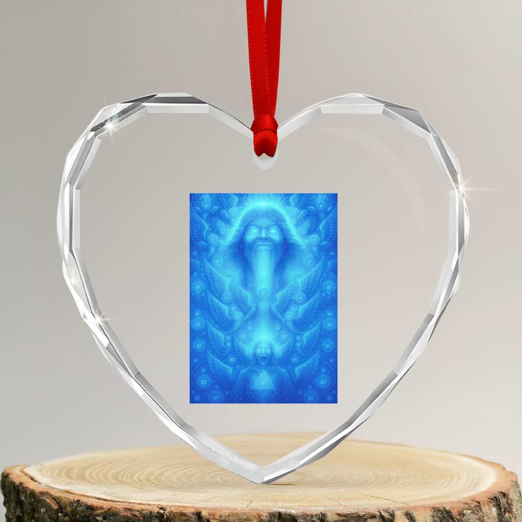 Divine 67 Meme Heart Crystal Glass Ornament Celestial Mason 6 7 Spiritual Six Seven Angelcore - Wonder Print Shop