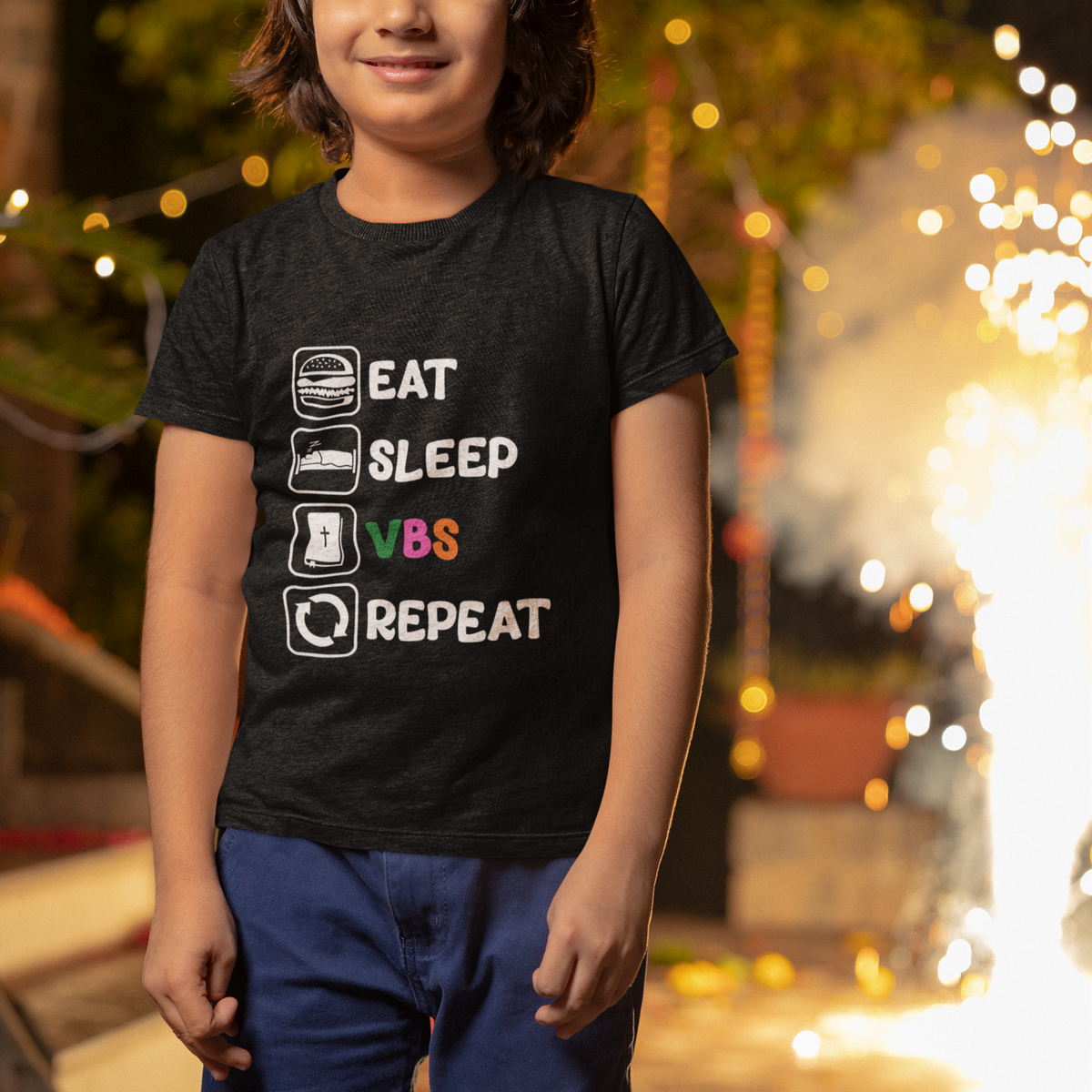 VBS Stellar T Shirt For Kid Eat Sleep VBS Repeat Vacation Bible School VBS Week Kids - Wonder Print Shop