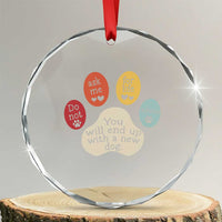 Do Not Ask Me For Life Advice Crystal Glass Ornament Funny Sarcastic Dog Lover Gift
