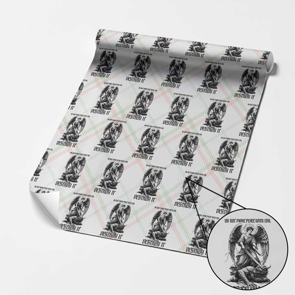 Do Not Make Peace With Evil Wrapping Paper Roll Archangel Saint Michael