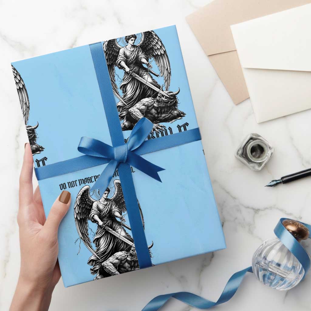 Do Not Make Peace With Evil Wrapping Paper Roll Archangel Saint Michael