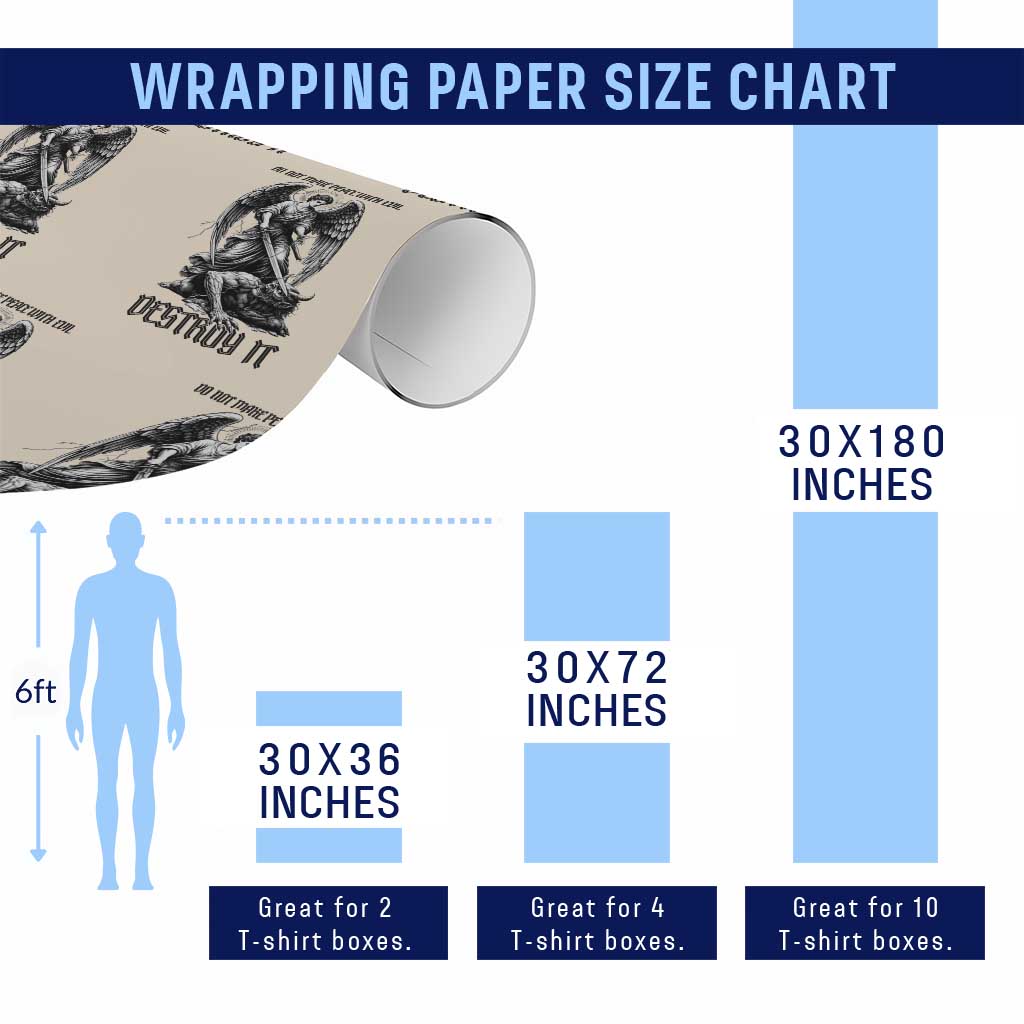 Do Not Make Peace With Evil Wrapping Paper Roll Archangel Saint Michael