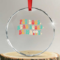 Dog Book Lover Crystal Glass Ornament Retro Groovy Flower Bookish Dog Mom Gift