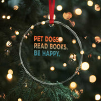 Dog Book Lovers Crystal Glass Ornament Retro Pet Dogs Read Books Be Happy