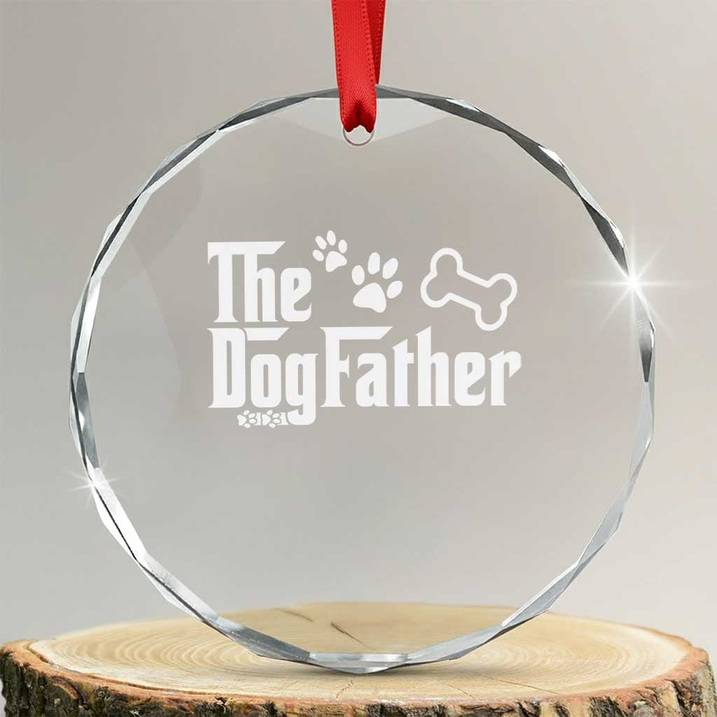 Dog Dad Crystal Glass Ornament The Dogfather Fathers Day Gift For Dog Lovers