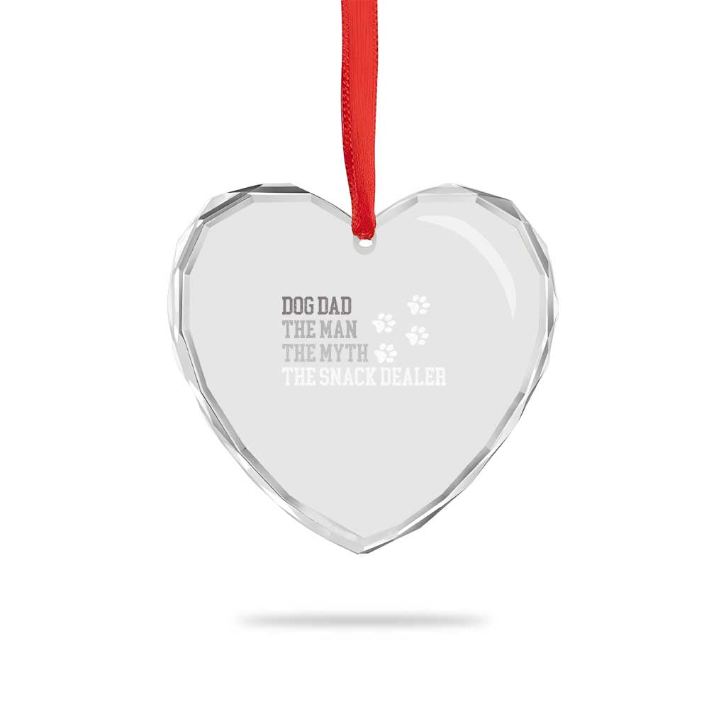 Dog Dad Heart Crystal Glass Ornament Fathers Day Gift for Dog Lovers Retro Vintage - Wonder Print Shop