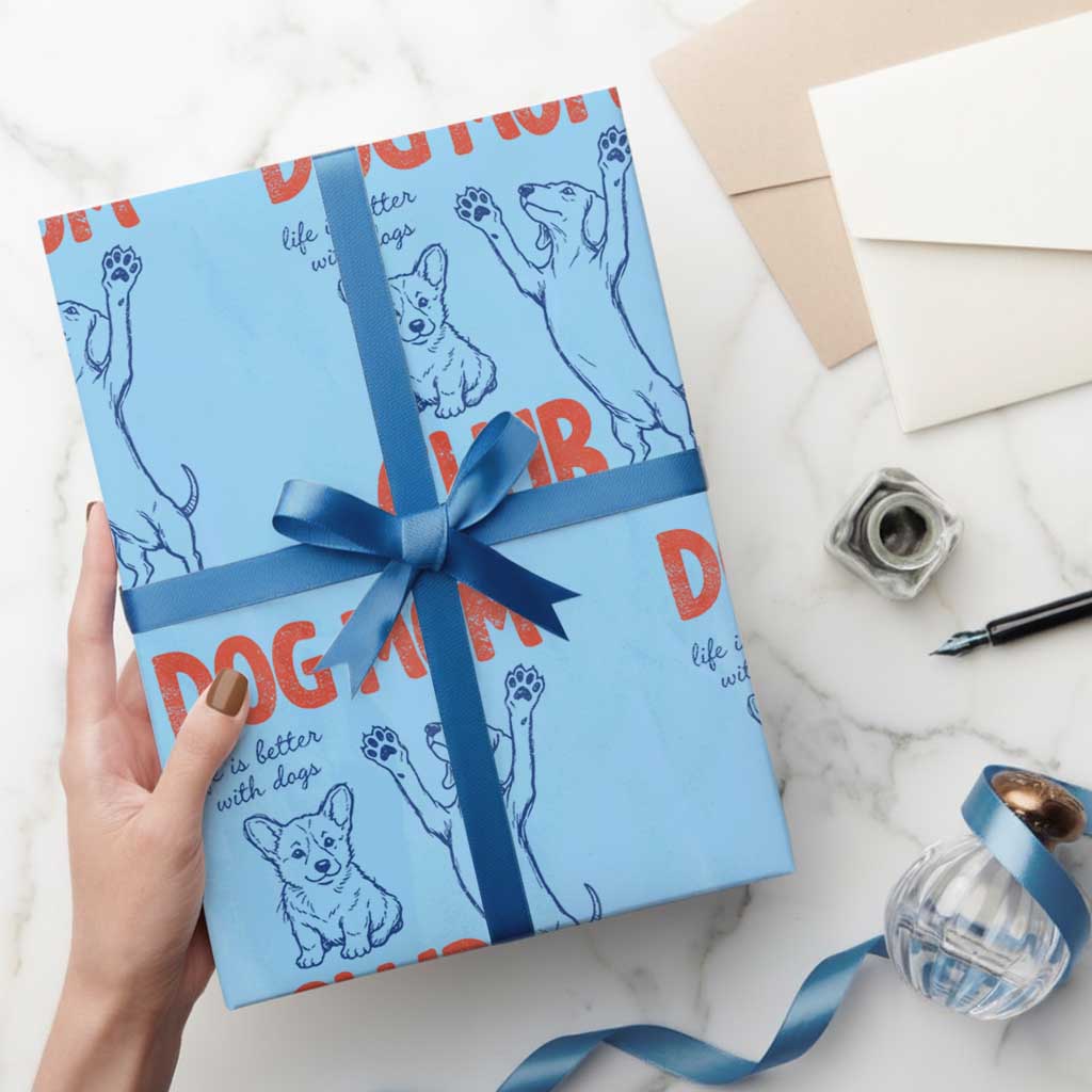 Dog Mom Club Wrapping Paper Roll Life is Better with Dogs Mother's Day