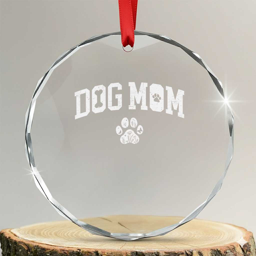Dog Mom Crystal Glass Ornament Floral Fur Mama Gift For Her Mothers Day - Wonder Print Shop
