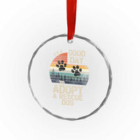 Dog Rescue Crystal Glass Ornament Retro Its A Good Day to Adopt Rescue Dog - Wonder Print Shop