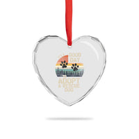 Dog Rescue Heart Crystal Glass Ornament Retro Its A Good Day to Adopt Rescue Dog - Wonder Print Shop