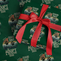 Dog Rescue Wrapping Paper Roll Retro Its A Good Day to Adopt Rescue Dog - Wonder Print Shop