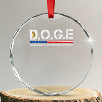 DOGE Department of Government Efficiency Crystal Glass Ornament - Wonder Print Shop