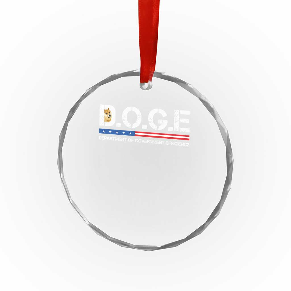 DOGE Department of Government Efficiency Crystal Glass Ornament - Wonder Print Shop