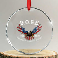 DOGE Department Of Government Efficiency Crystal Glass Ornament Est 2025 American Eagle TS02