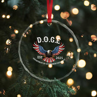 DOGE Department Of Government Efficiency Crystal Glass Ornament Est 2025 American Eagle TS02
