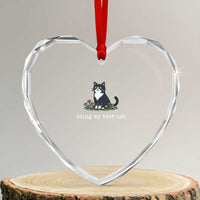 Doing My Best-ish Heart Crystal Glass Ornament Funny Cat Sarcastic Joke
