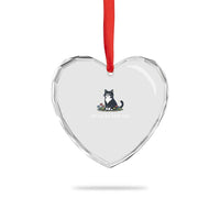 Doing My Best-ish Heart Crystal Glass Ornament Funny Cat Sarcastic Joke