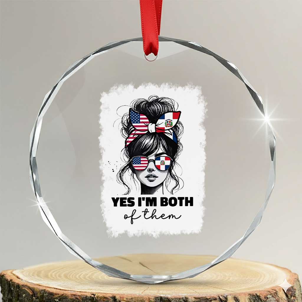 Dominican American Woman Crystal Glass Ornament Yes Im Both Of Them