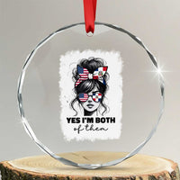 Dominican American Woman Crystal Glass Ornament Yes Im Both Of Them