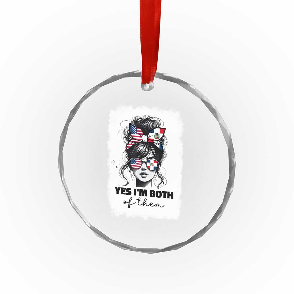 Dominican American Woman Crystal Glass Ornament Yes Im Both Of Them
