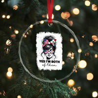 Dominican American Woman Crystal Glass Ornament Yes Im Both Of Them