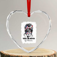 Dominican American Woman Heart Crystal Glass Ornament Yes Im Both Of Them