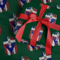 Dominican Puerto Rican Flag Wrapping Paper Roll Mixed Heritage Pride