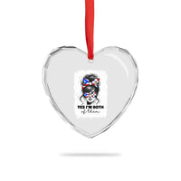Dominican Puerto Rican Woman Heart Crystal Glass Ornament Yes Im Both Of Them