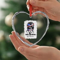 Dominican Puerto Rican Woman Heart Crystal Glass Ornament Yes Im Both Of Them