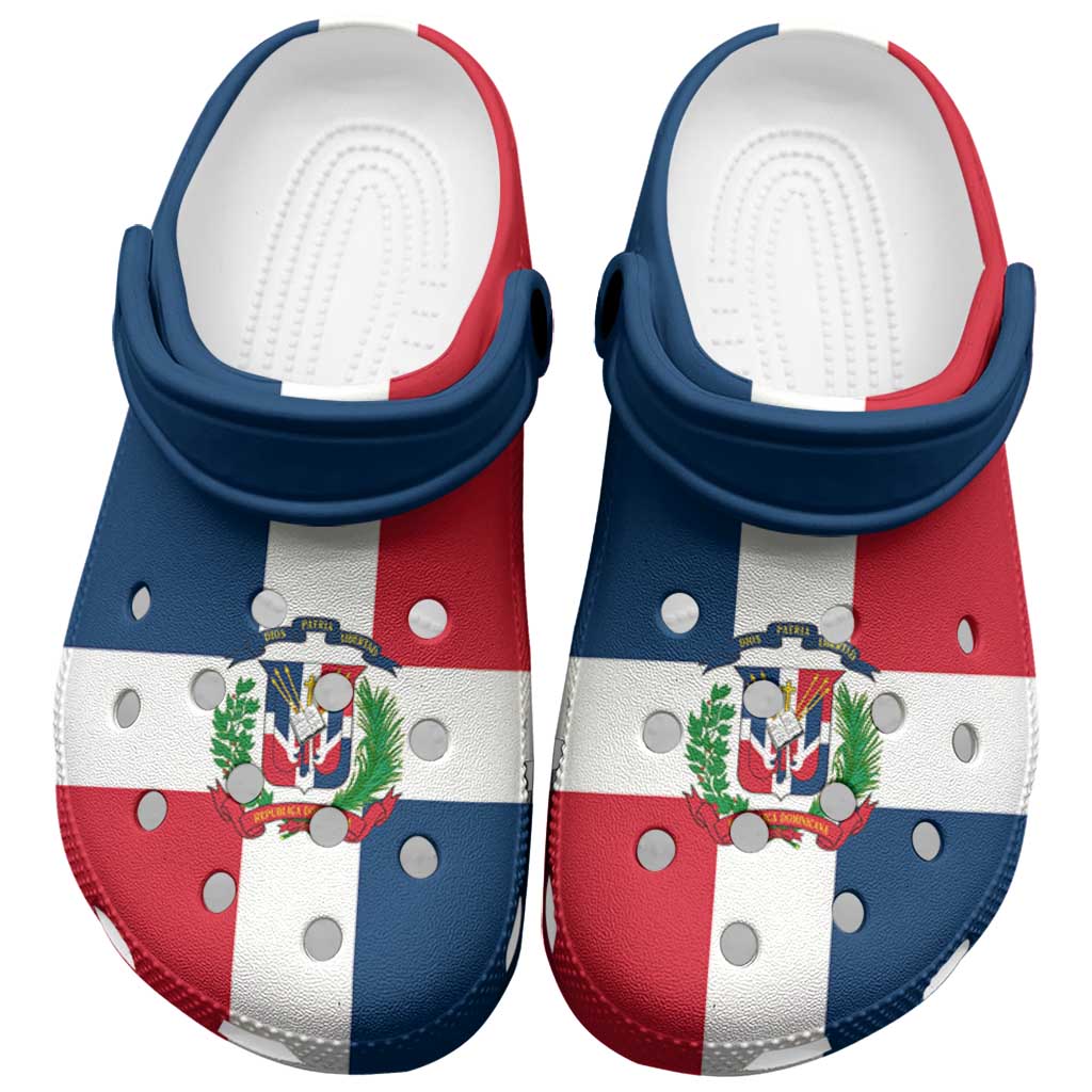 Dominican Republic Clogs Shoes Heritage Palette Flag-Inspired - Wonder Print Shop