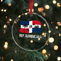 Dominican Republic Flag Crystal Glass Ornament Island Pride Caribbean Heritage - Wonder Print Shop