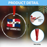 Dominican Republic Flag Crystal Glass Ornament Island Pride Caribbean Heritage - Wonder Print Shop