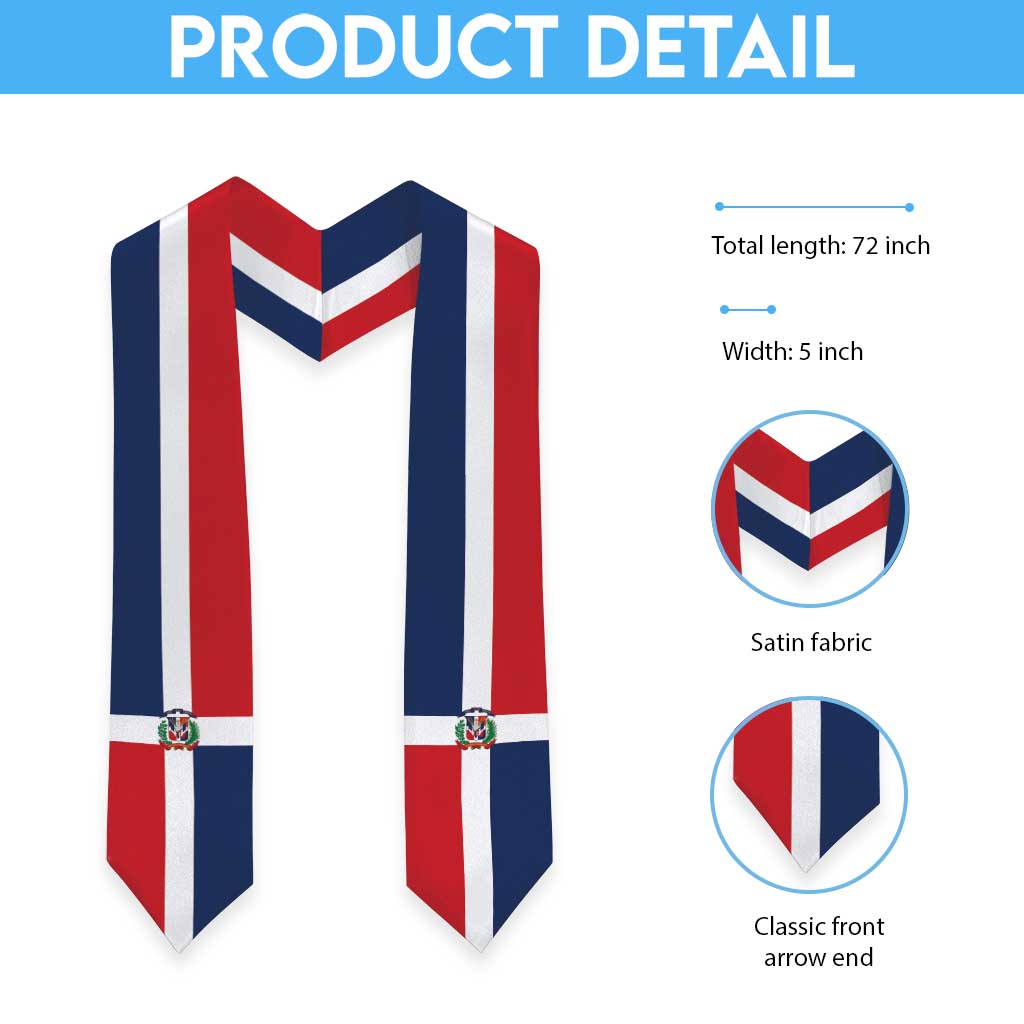 Dominican Republic Graduation Stole Flag Style