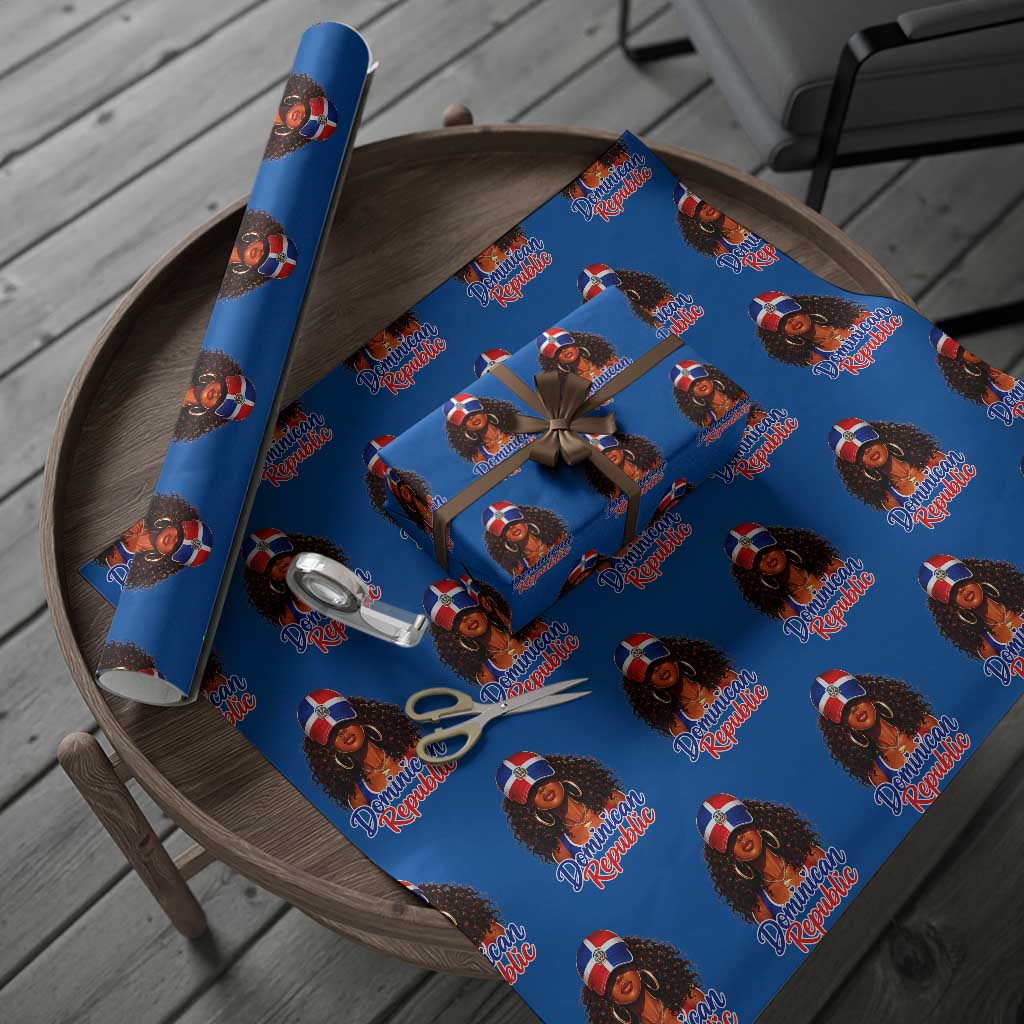 Dominican Republic Princess Wrapping Paper Roll Melanin Afro Girl Heritage Gift for Black Girls