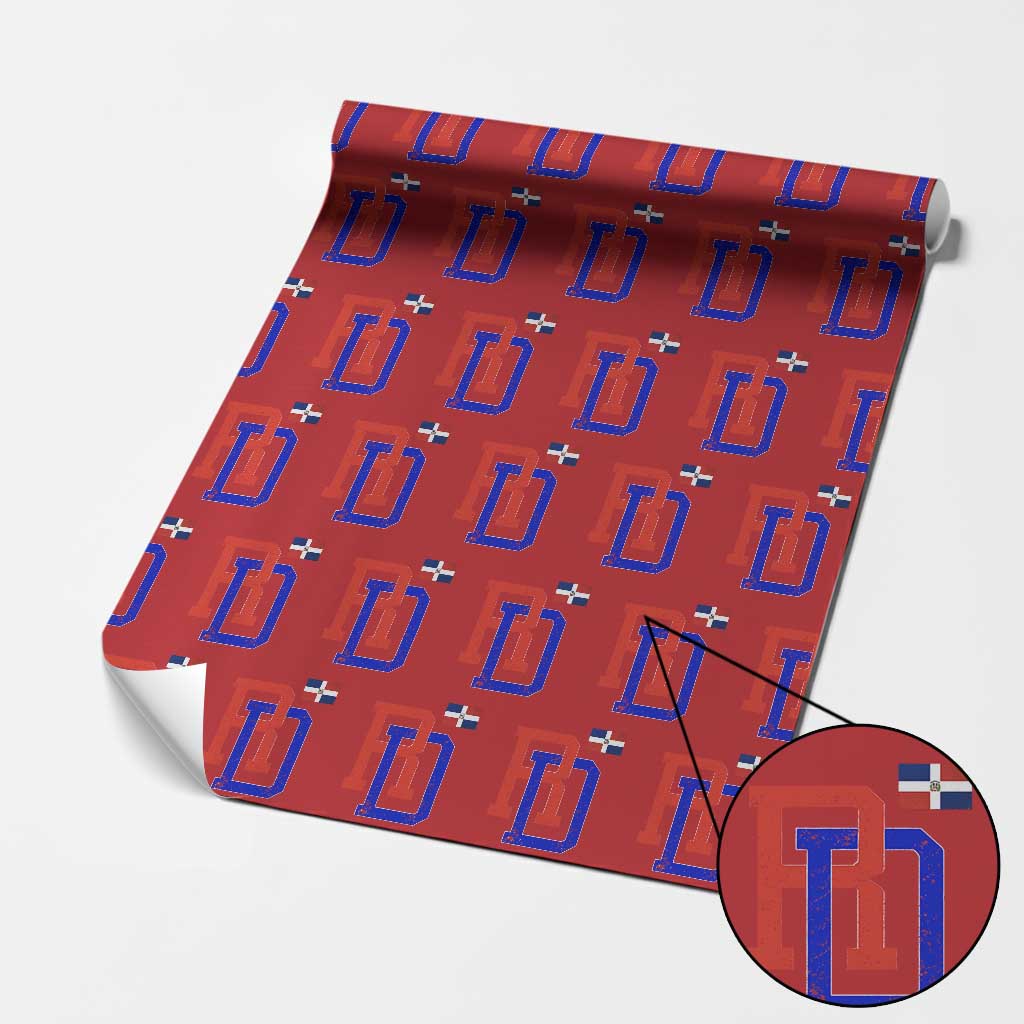 Dominican Republic Wrapping Paper Roll Distressed RD Flag Dominican Pride