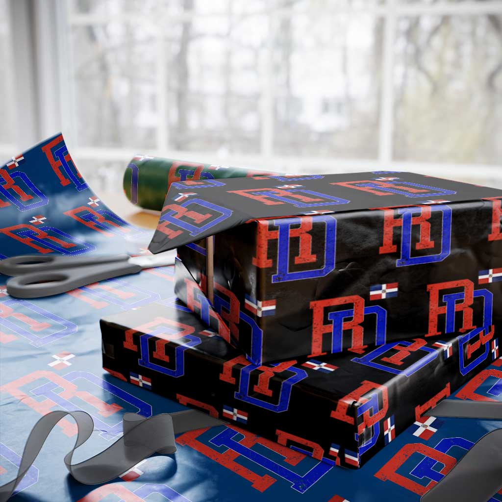 Dominican Republic Wrapping Paper Roll Distressed RD Flag Dominican Pride