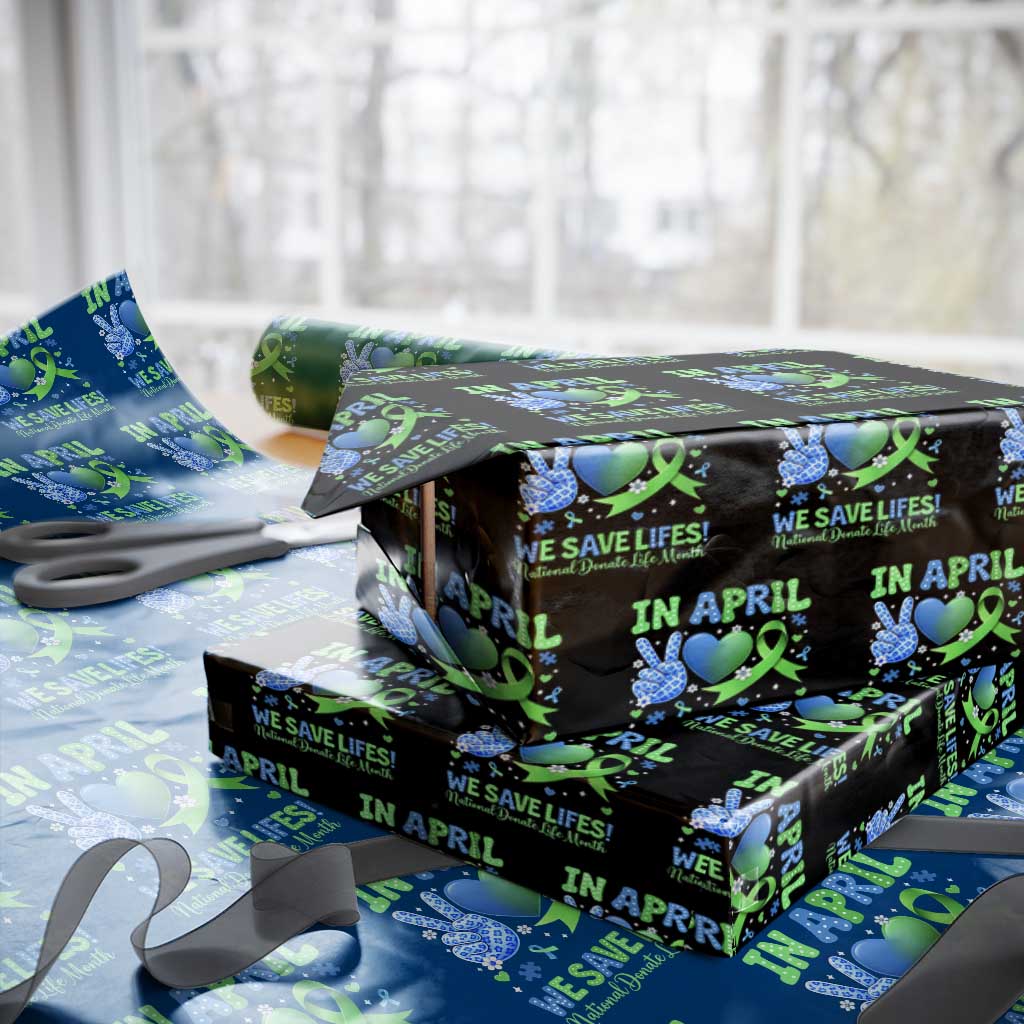 Donate Life Month Wrapping Paper Roll In April We Save Lives Organ Donation