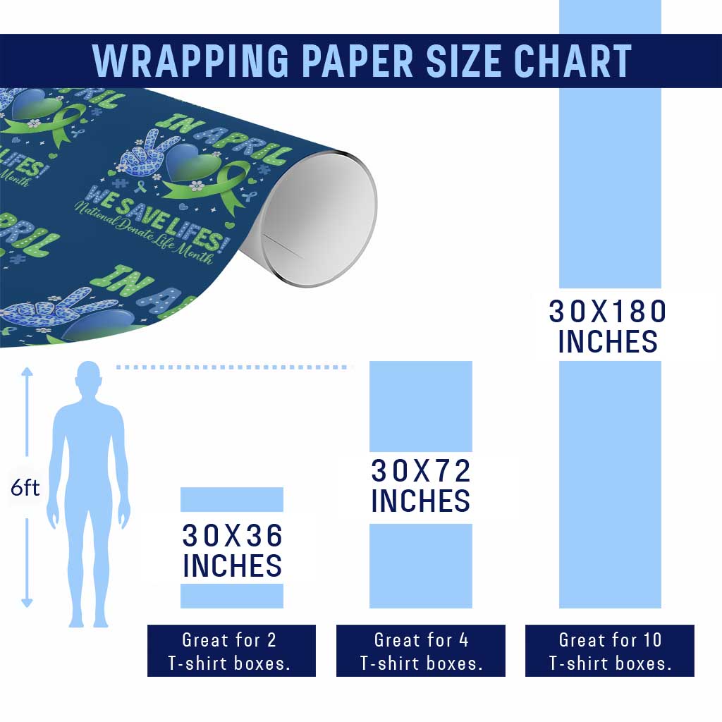 Donate Life Month Wrapping Paper Roll In April We Save Lives Organ Donation