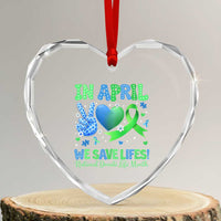 Donate Life Month Heart Crystal Glass Ornament In April We Save Lives Organ Donation