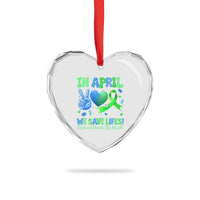 Donate Life Month Heart Crystal Glass Ornament In April We Save Lives Organ Donation