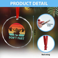 Dont Fart Fitness Gym Workout Weights Squat Humor Crystal Glass Ornament - Wonder Print Shop