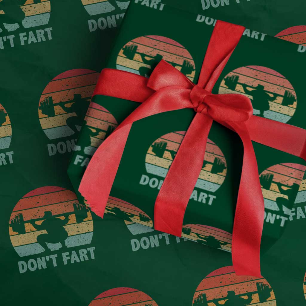 Dont Fart Fitness Gym Workout Weights Squat Humor Wrapping Paper Roll - Wonder Print Shop