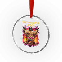 Dont Gaslight Me Jesus Crystal Glass Ornament Princess Cat Donut Meme Faith Humor