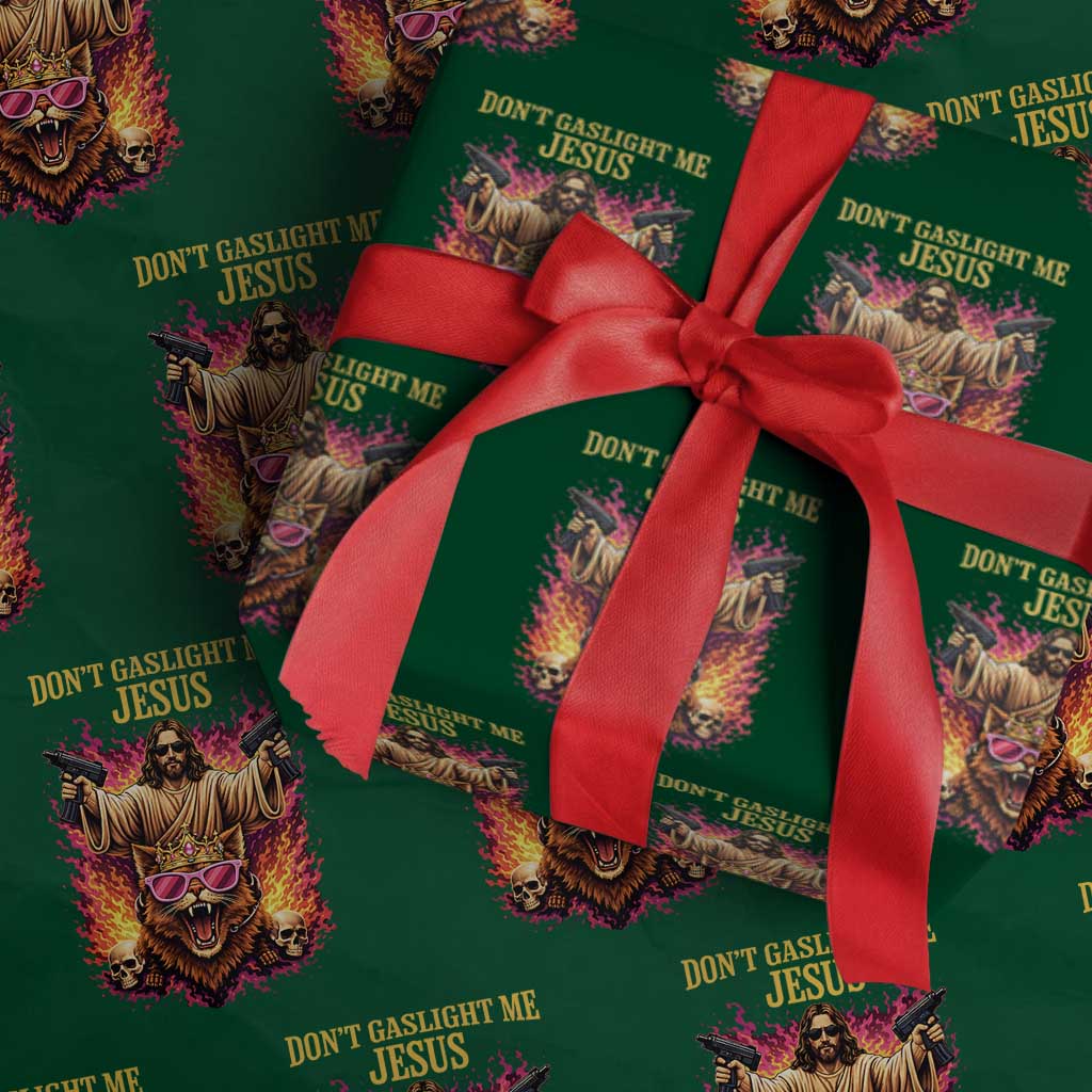 Dont Gaslight Me Jesus Wrapping Paper Roll Princess Cat Donut Meme Faith Humor