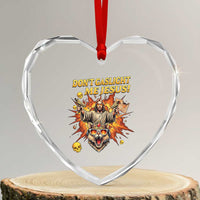 Don't Gaslight Me Jesus Heart Crystal Glass Ornament Funny Princess Cat Sci-Fi Book Lover