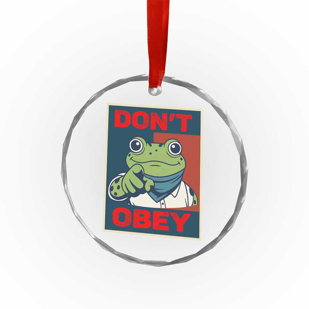 Don't Obey Portland Frog Crystal Glass Ornament Frogs Protest Activism Hope Style Poster Graphic - Wonder Print Shop