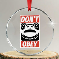 Don't Obey Portland Frog Crystal Glass Ornament Protest Parody Poster Graphic - Wonder Print Shop