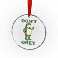 Don't Obey Portland Frog Crystal Glass Ornament Resist Inflatable Frogs Protest - Wonder Print Shop